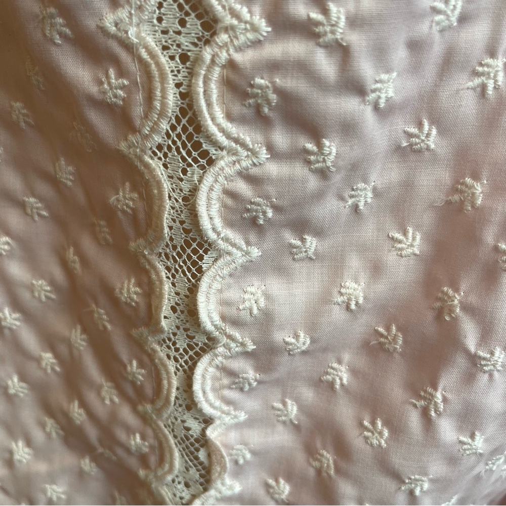 NWOT 50s Vintage Aristocraft Babydoll Nightgown Embroidered Lace Ribbon Medium - Picture 2 of 7